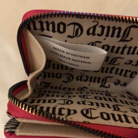 Juicy Couture Pink Flash Faux Leather Love Mode Small Zip Around Wallet NWT - Picture 13 of 16